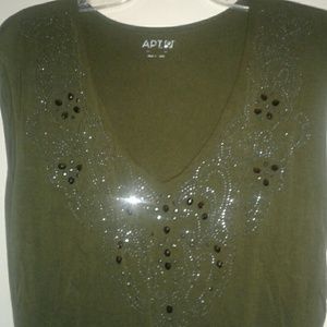 Apt 9 Hunter Green Top